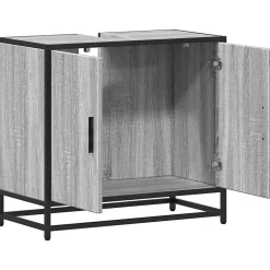 Vidaxl Armoire de lavabo de salle de bain sonoma gris 65x33x60 cm* Meuble Wc