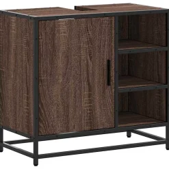 Vidaxl Armoire de lavabo de salle de bain chêne marron 65x33x60 cm