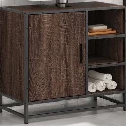 Vidaxl Armoire de lavabo de salle de bain chêne marron 65x33x60 cm