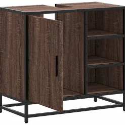 Vidaxl Armoire de lavabo de salle de bain chêne marron 65x33x60 cm