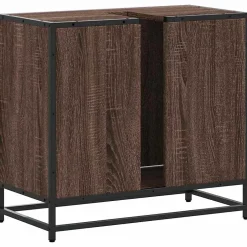 Vidaxl Armoire de lavabo de salle de bain chêne marron 65x33x60 cm