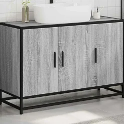 Vidaxl Armoire de lavabo de salle de bain sonoma gris 90x33x60 cm