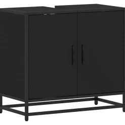 Vidaxl Armoire de lavabo de salle de bain noir 65x33x60 cm