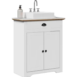 Vidaxl Armoire de lavabo de salle de bain BODO blanc marron 70x35x80cm