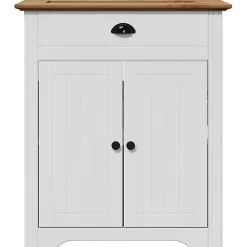 Vidaxl Armoire de lavabo de salle de bain BODO blanc marron 70x35x80cm