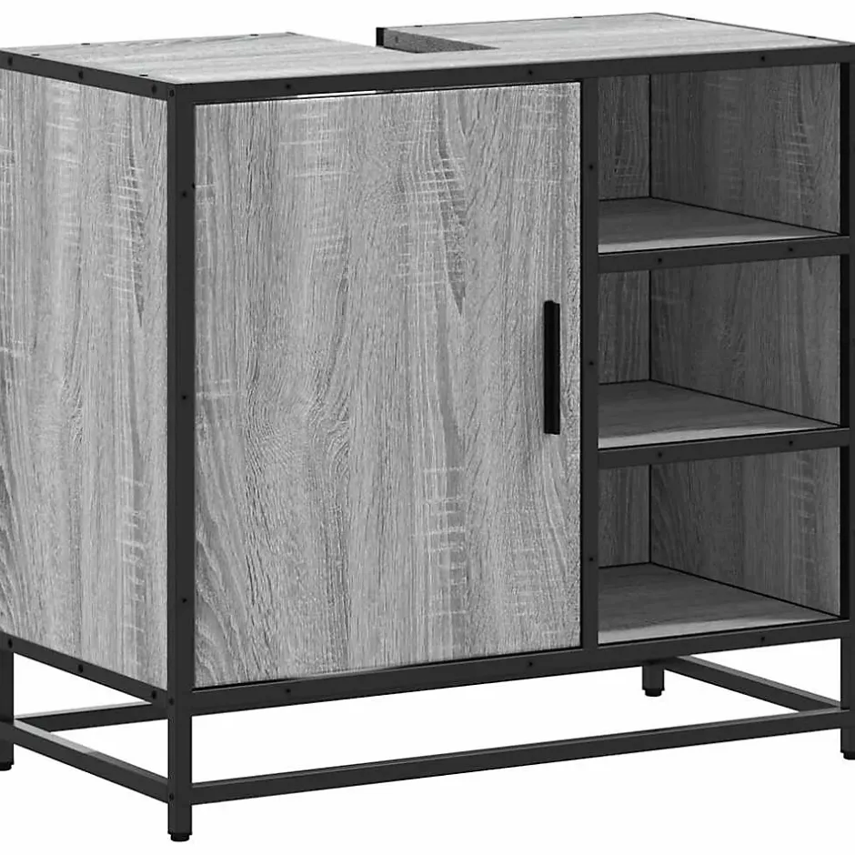 Vidaxl Armoire de lavabo de salle de bain sonoma gris 65x33x60 cm* Meuble Wc