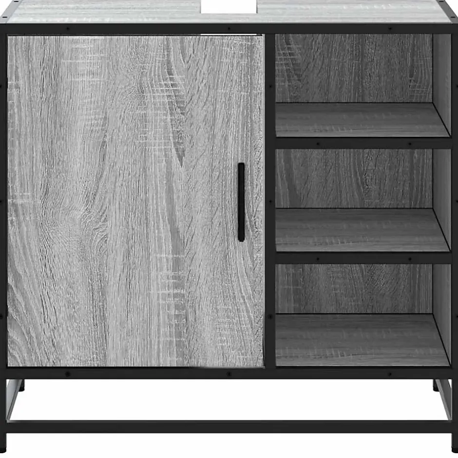 Vidaxl Armoire de lavabo de salle de bain sonoma gris 65x33x60 cm* Meuble Wc