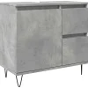 Vidaxl Armoire de lavabo de salle de bain gris béton 65x33x60 cm