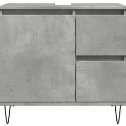 Vidaxl Armoire de lavabo de salle de bain gris béton 65x33x60 cm