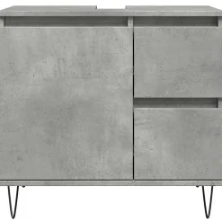 Vidaxl Armoire de lavabo de salle de bain gris béton 65x33x60 cm