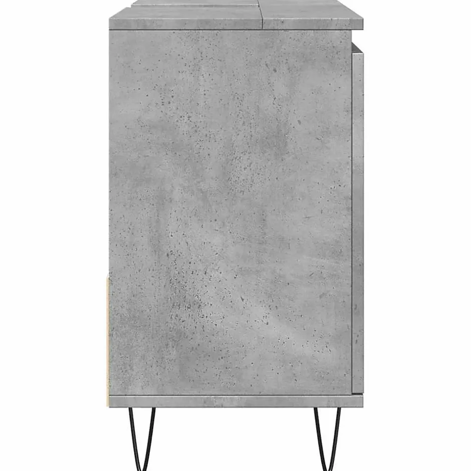 Vidaxl Armoire de lavabo de salle de bain gris béton 65x33x60 cm