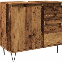 Vidaxl Armoire de lavabo de salle de bain vieux bois 65x33x60 cm* Meuble Wc
