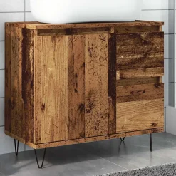 Vidaxl Armoire de lavabo de salle de bain vieux bois 65x33x60 cm* Meuble Wc