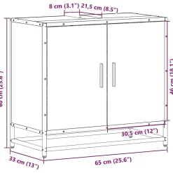 Vidaxl Armoire de lavabo de salle de bain chêne fumé 65x33x60 cm