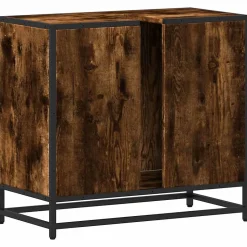Vidaxl Armoire de lavabo de salle de bain chêne fumé 65x33x60 cm