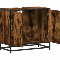 Vidaxl Armoire de lavabo de salle de bain chêne fumé 65x33x60 cm