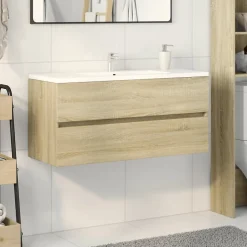 Vidaxl Armoire de lavabo de salle de bain chêne sonoma 100x38,5x45 cm* Meuble Wc