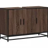 Vidaxl Armoire de lavabo de salle de bain chêne marron 90x33x60 cm