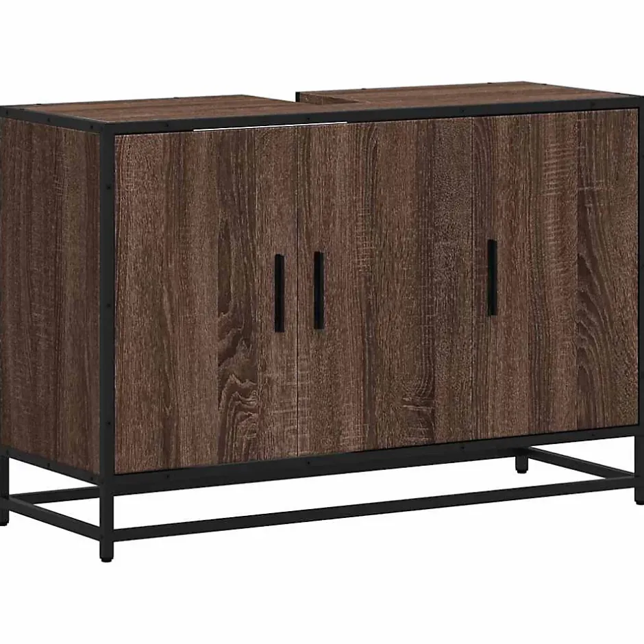 Vidaxl Armoire de lavabo de salle de bain chêne marron 90x33x60 cm