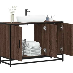 Vidaxl Armoire de lavabo de salle de bain chêne marron 90x33x60 cm