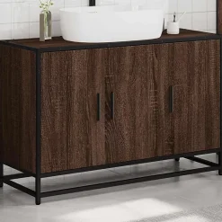 Vidaxl Armoire de lavabo de salle de bain chêne marron 90x33x60 cm