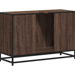 Vidaxl Armoire de lavabo de salle de bain chêne marron 90x33x60 cm