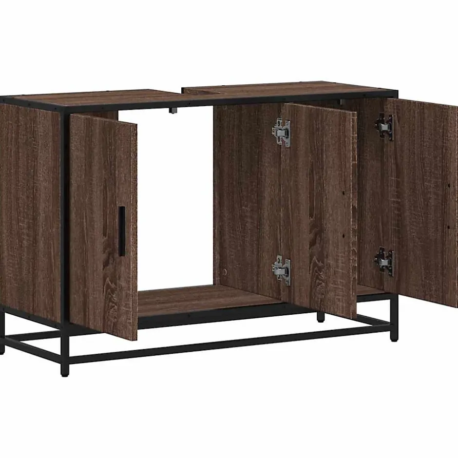 Vidaxl Armoire de lavabo de salle de bain chêne marron 90x33x60 cm