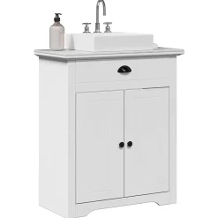 Vidaxl Armoire de lavabo de salle de bain BODO blanc 70x35x80 cm