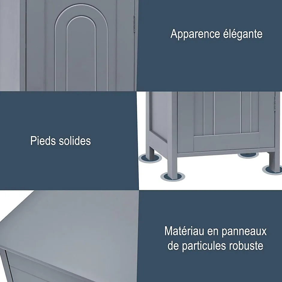 Giantex Armoire de Rangement pour Salle de Bain Meuble de Toilette sur Pied en MDF avec Tiroir et 2 Etagere Reglable a Hauteurs* Armoire De Salle De Bains