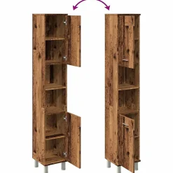 Vidaxl Armoire de salle de bain vieux bois 30x30x179cm bois ingénierie