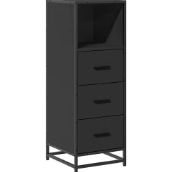 Vidaxl Armoire de salle de bain noir 35x37,5x100 cm bois d'ingénierie
