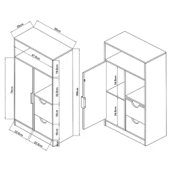 [En.Casa] Armoire de salle de bain Namsskogan 100 x 50 x 25 cm effet noyer noir en.casa