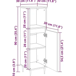 Vidaxl Armoire de salle de bain vieux bois 30x30x100cm bois ingénierie* Meuble Wc