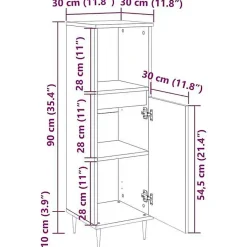 Vidaxl Armoire de salle de bain vieux bois 30x30x100cm bois ingénierie* Meuble Wc