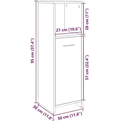 Vidaxl Armoire de salle de bain Chêne sonoma 30x30x95 cm Aggloméré