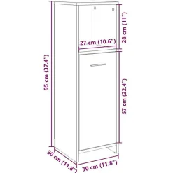 Vidaxl Armoire de salle de bain Chêne sonoma 30x30x95 cm Aggloméré