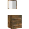 Vidaxl Armoire de salle de bain avec miroir Chêne fumé 41x38,5x48 cm* Meuble Wc