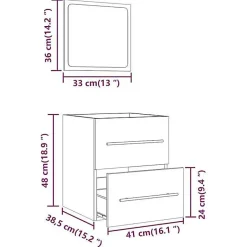 Vidaxl Armoire de salle de bain avec miroir Chêne fumé 41x38,5x48 cm* Meuble Wc