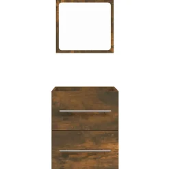 Vidaxl Armoire de salle de bain avec miroir Chêne fumé 41x38,5x48 cm* Meuble Wc