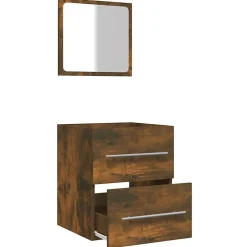 Vidaxl Armoire de salle de bain avec miroir Chêne fumé 41x38,5x48 cm* Meuble Wc