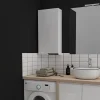Planète Bain Armoire de salle de bain 40x80 laqué blanc brillant à suspendre