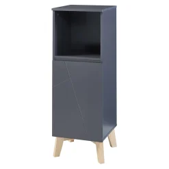 [En.Casa] Armoire de salle de bain Overath 86 x 30 x 30 cm gris effet bois en.casa