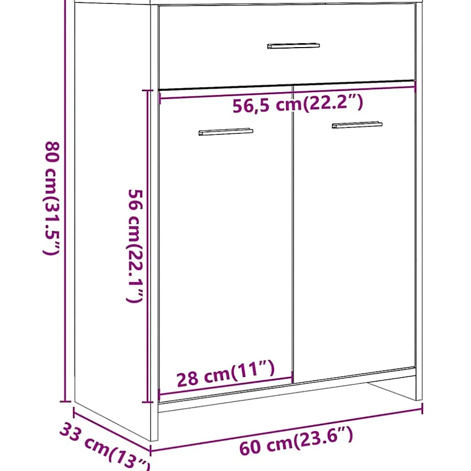 Vidaxl Armoire de salle de bain vieux bois 60x33x80 cm bois ingénierie