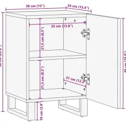 Vidaxl Armoire de salle de bain 38x34x58 cm bois massif de manguier