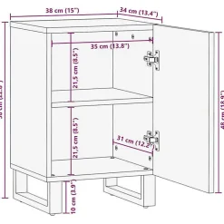 Vidaxl Armoire de salle de bain 38x34x58 cm bois massif de manguier