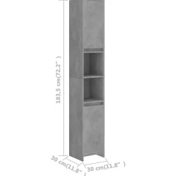 Vidaxl Armoire de salle de bain Gris béton Bois d'ingénierie