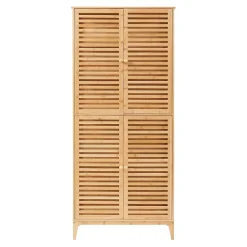 [En.Casa] Armoire de salle de bain Raurgela bambou 180 x 80 x 40 cm naturel en.casa