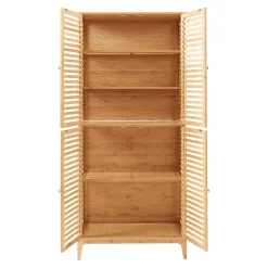 [En.Casa] Armoire de salle de bain Raurgela bambou 180 x 80 x 40 cm naturel en.casa