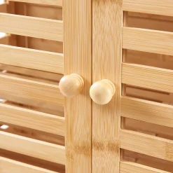[En.Casa] Armoire de salle de bain Raurgela bambou 180 x 80 x 40 cm naturel en.casa