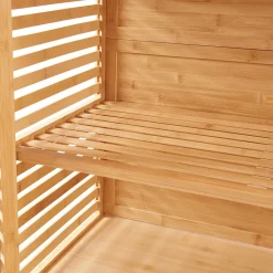 [En.Casa] Armoire de salle de bain Raurgela bambou 180 x 80 x 40 cm naturel en.casa